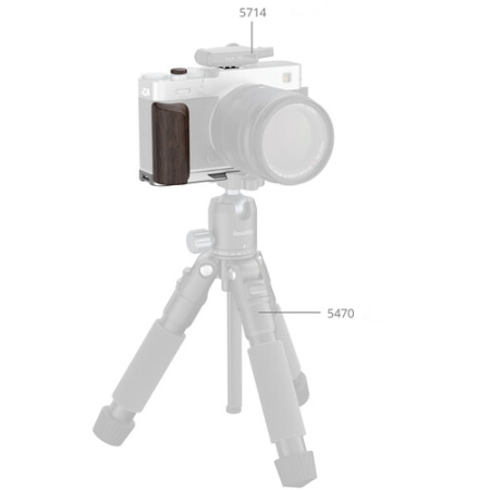 SmallRig 6236 - montażowa płytka L-kształtna z drewnianym uchwytem do FUJIFILM X-E5 - przykład użycia